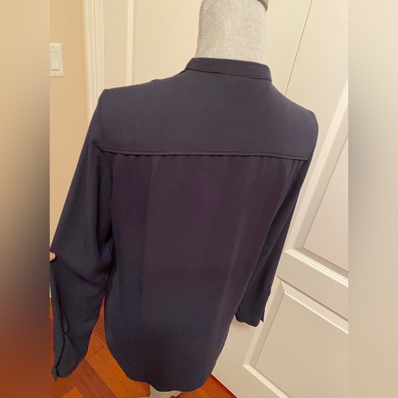 Zara Sheer Office Dress Shirt Dark Blue- 2 Sizes (XS&Small) - Picture 4 of 10